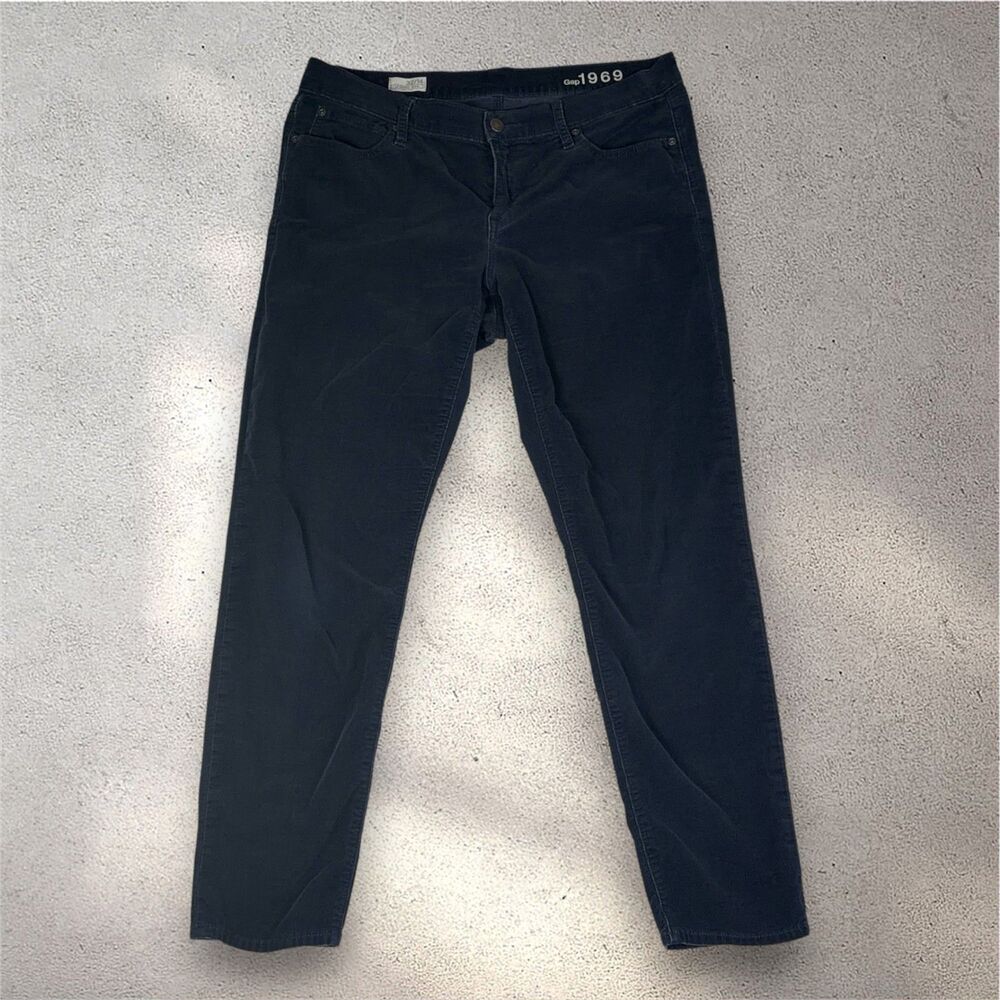 Gap 1969 Legging Jeans Women's 32/14 Navy Corduroy Skinny Stretch